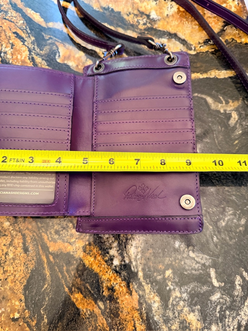 Patricia Nash Leather Daphne Phone Crossbody Acai NWT - Picture 5 of 13
